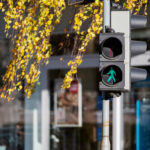 Green Pedestrian Signal at a Crosswalk